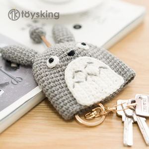 Crocheted Kawaii Cartoon Keychains Handmade Knitted <strong>Totoro</strong> Car Key Protect <strong>Bag</strong> - Product Image 2