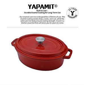 Vượt Thời Gian Cổ Điển đa năng hình bầu dục gang men soong cho người sành ăn nấu ăn - Product Image 3