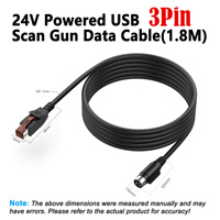 Câble de données USB vers DIN 3 broches mâle, alimenté 24V, longueur personnalisée, pour scanner, imprimante, système POS IBM Epson