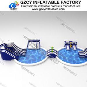 Di nuova progettazione esplosivo PVC gonfiabile commerciale scivolo d'acqua parco acquatico combinazione per attrezzature da gioco d'acqua - Product Image 2