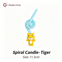 Minghui Party Spiralförmige Geburtstagskerze 11,5cm Niedliche Tierkreiszeichen Tortendekoration Kerze für Kindergeburtstag Partydekoration