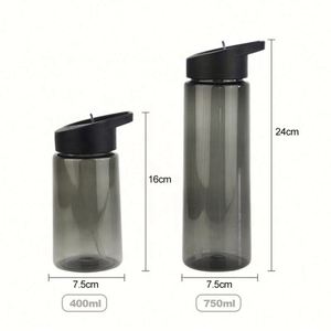 Bouteille d'eau de sport réutilisable avec logo personnalisé 400 ml et 750 ml - Anti-fuite, légère, avec paille et poignée pour activités de plein air - Product Image 3