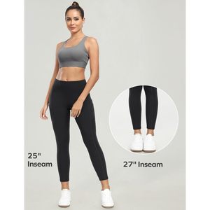 Leggings FOXA con 5 bolsillos, pantalones de yoga de cintura alta con control de abdomen para mujer, para entrenamiento y correr, 25 27 pulgadas - Product Image 6