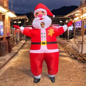 Costume de mascotte Père Noël pour fête de Noël, costume de bonhomme de neige gonflable pour adultes et enfants - Product Image 1