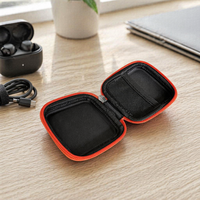 Étui de rangement pour écouteurs en cuir PU gravable au laser Supernova, en EVA, vierge pour gravure laser, avec logo personnalisé, mini sac à fermeture éclair pour gadgets audio