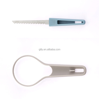 Nouveaux gadgets de cuisine : Kit de découpe manuel en acier inoxydable 4 pièces pour légumes et fruits, ensemble d'outils pour citrouille d'Halloween, design emboîtable, cuillère