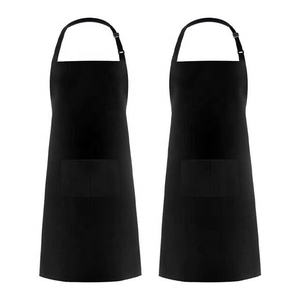 Delantal ajustable negro con Babero con función resistente a las gotas de agua y 2 bolsillos Ropa de cocina personalizada para mujeres y hombres Chef - Product Image 3