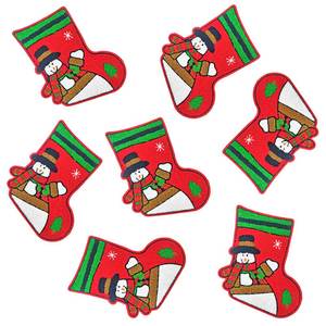 Écusson de broderie chenille bas de Noël à coudre 3D pour sacs fourre-tout et chapeaux - Product Image 1