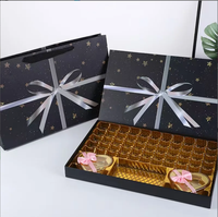 Boîte cadeau en chocolat mat recyclable de 77 pièces, emballage luxueux en or Ferrero, boîte en papier rectangulaire Moonlight pour collations