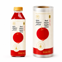 Étiquettes thermorétractables personnalisées pour bouteilles de jus - Étiquettes d'emballage pour bouteilles de boissons Impression numérique Forme irrégulière