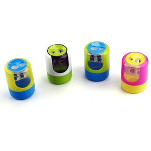 <span class=keywords><strong>Taille</strong></span>-<span class=keywords><strong>crayon</strong></span> manuel à double trou avec bac à copeaux, lame en métal et plastique, fournitures scolaires - Product Image 6