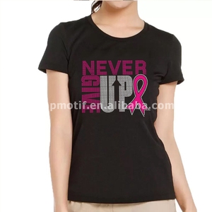 เสื้อมีฮู้ดสำหรับเด็กผู้หญิงการรับรู้มะเร็งเต้านมการพูด/สโลแกนไม่เคยยอมแพ้พลอยเทียมแบบร้อน - Product Image 6