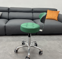 Nouveau salon de beauté personnalisable vert salon de coiffure avec dossier chaise technicien tabouret cheval Pommeled tabouret chaise en cuir