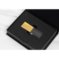 Impression couleur GRATUITE Boîte cadeau noire USB en carton rigide numérique à rabat magnétique avec intérieur en mousse souple prédécoupée