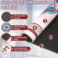 Tapis de mahjong américain classique |   Jeu de cartes Mahjong, Poker, Domino, avec surface antidérapante et réduction du bruit |   Design de fleurs célestes