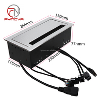 Multiprise de table encastrable standard UE avec 2 prises CA et 4 ports RJ45