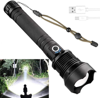 Lampe Torche LED Haute Puissance XHP70.2, Rechargeable USB, Zoomable, Indicateur de Batterie, 5000 Lumens