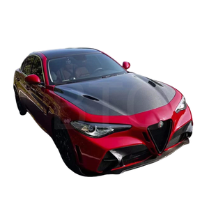 Nueva llegada <span class=keywords><strong>Alfa</strong></span> Romeo <span class=keywords><strong>Giulia</strong></span> carbono negro ancho Bodykit delantero trasero parachoques lateral falda ala Spoiler Hood actualización 2016-2018 <span class=keywords><strong>GTAm</strong></span> - Product Image 1