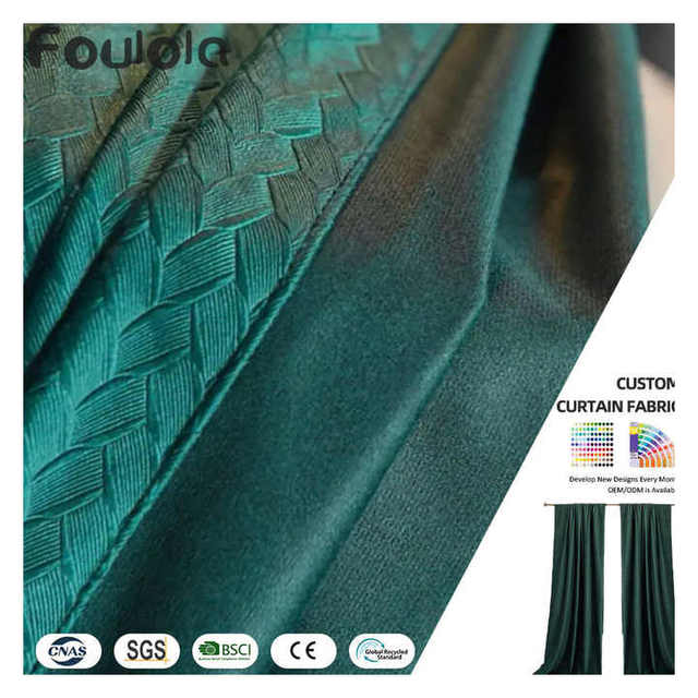 Hot Sales Luxury Blackout Velvet With Jacquard Design Curtain & Fabric for Factory Supply