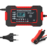 Chargeur de batterie de voiture 12V 6A, chargeur de batterie de moto intelligent automatique avec écran LCD et 8 protections de charge pour toutes les batteries 12 volts