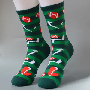 Vente en gros de chaussettes de golf personnalisées avec logo OEM chaussettes de ville chaussettes de fantaisie chaussettes de fantaisie personnalisées à motifs