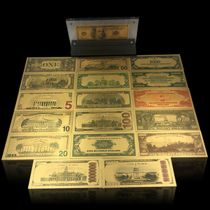Waterproof <strong>PET</strong> 24k Gold Foil Banknotes USD 1 2 5 10 20 50 100 500 Collectible - Product Image 2