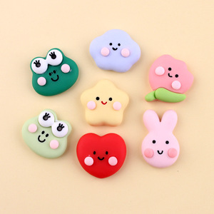 Nouveaux accessoires pour cheveux en résine, <span class=keywords><strong>grenouille</strong></span>, nuage, étoile, lapin, cœur, breloques en résine pour la décoration - Product Image 4