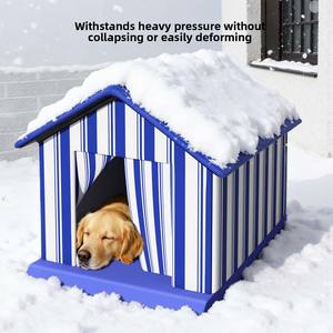 Grande niche isolée pour <span class=keywords><strong>chien</strong></span>, abri d'hiver imperméable pour grands chiens avec design résistant aux intempéries - Product Image 1