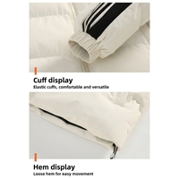Veste matelassée réversible à manches rayées style streetwear, fermeture éclair, OEM ODM, certifiée GRS, tissu recyclé, manteau d'extérieur décontracté chaud pour l'hiver