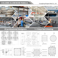 Revestimiento de columna de aluminio de diseño personalizado para decoración interior de centro comercial moderno y revestimiento de pilares arquitectónicos