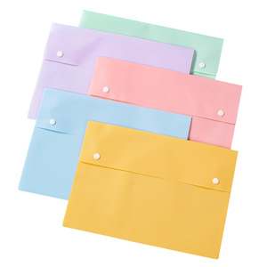 A4 A5 nhựa sinh viên văn phòng phẩm túi tài liệu màu rắn sơn dầu hợp đồng thư mục tập tin <span class=keywords><strong>PP</strong></span> với nút chụp - Product Image 6