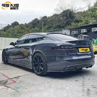 Pour Tesla S-Type Kit de carrosserie large en fibre de carbone amélioré RZ Style passage de roue pare-chocs de voiture jupe latérale Kit de carrosserie de qualité supérieure et durable