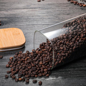 Custom Borosilicate Glass Storage Jar With Bamboo Lid For Tube Shaped Glass Storage Jar For Glass Spice Jar With Wooden Lid