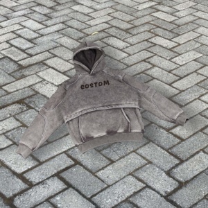 Sudadera con Capucha Personalizada de Alta Calidad, 100% Algodón, Estilo Vintage, Tejido French Terry, Gruesa, para Hombre - Product Image 2