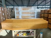 IT122 B&R Fournisseur chinois économique de cercueils, style italien, en bois de Paulownia, épaisseur 25mm, cercueils d'occasion pour adultes 192x56x28cm à vendre