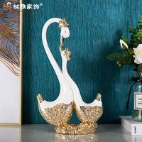 Figurine canard en résine, figurines mère et fils, objets centrales de table décoratifs