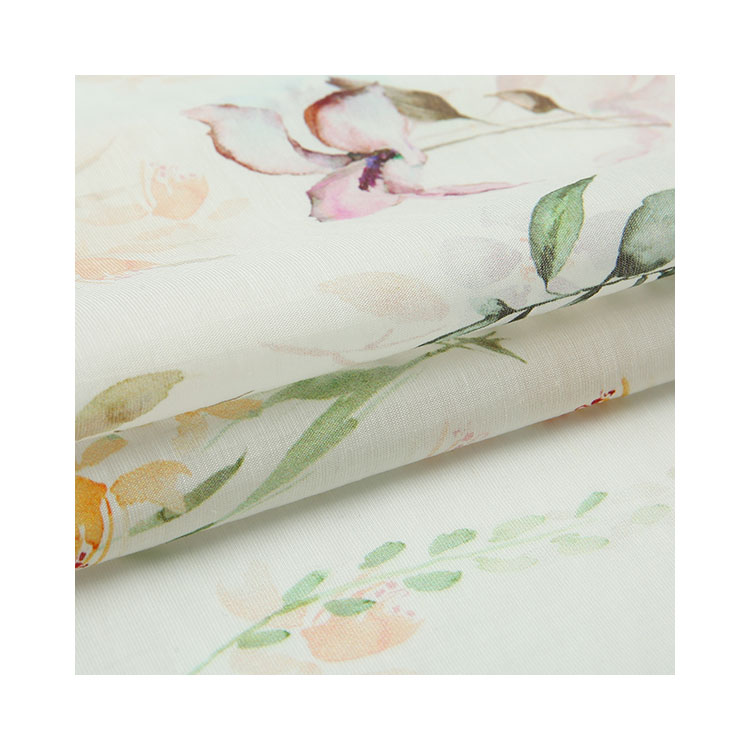 Фабричная цифровая печать на заказ, льняная одежда из льна и домашний текстиль, льняная ткань 60% органический тенсел 40% льняная ткань