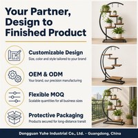 Support à plantes en métal courbé à 5 niveaux avec barre de suspension, étagère de présentation industrielle pour fleurs, pour intérieur, extérieur, balcon, jardin
