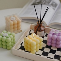 Décoration d'intérieur en gros, bougie artisanale en forme de cube 3D à bulles, aromathérapie créative, bougie en cire de soja, bougie à bulles mignonne, bougie parfumée personnalisée