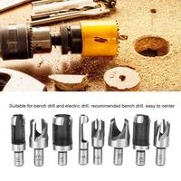 Kit de foret pour coupe-bouchon à bois à trou chanfreiné à quatre dents en acier à haute teneur en carbone durable petit coupe-trou pour bouchon à bois