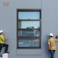 Ventana Colgante de Aleación de Aluminio con Rotura de Puente Térmico Ajustable, Rejillas de Seguridad Horizontales y Malla Insonorizante para Villa Moderna