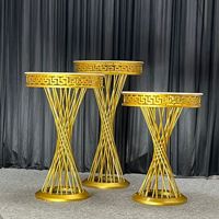 Ensemble de table à dessert en métal doré et argenté en spirale, présentoir rond de luxe pour mariage, banquet, vitrine de boulangerie, décoration d'événements