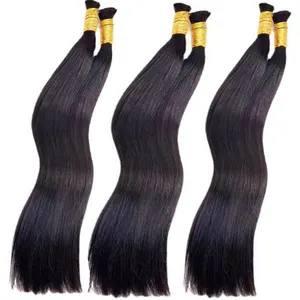 Meches humain en gros capelli dall'india cabelo humano para mega il suo 300 grama 70cm erba piuma sciolto 100 capelli umani indiani