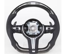 Volant en fibre de carbone LED pour BMW Série 5, Série 3, M3, M5, F30, F10, F20, F15, F16, E70, E90, E92, E71 (vente en gros)