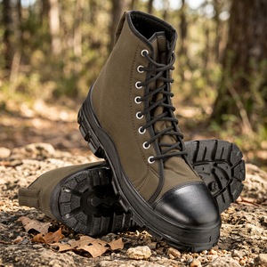 Bottines en jean pour hommes, à lacets, style workwear, plateforme, chaussures décontractées, respirantes, antidérapantes, pour l'extérieur - Product Image 3
