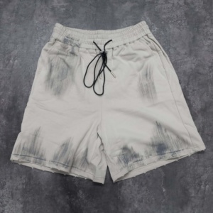 Shorts cargo rétro pour homme en coton 100% personnalisés, effet délavé, poches latérales, pour l'été - Product Image 3