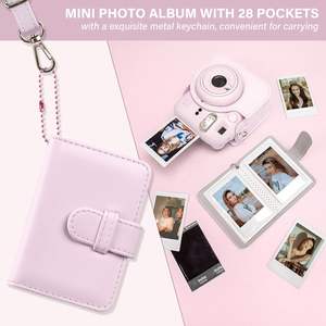 Estuche de Cuero PU Personalizado para Cámara con 28 Bolsillos, Álbum de Fotos Pequeño de 2 x 3 Pulgadas para Fujifilm Instax Mini 12 para Niñas - Product Image 4