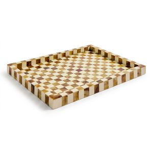 Bandeja Rectangular de Resina Moderna de Gran Capacidad para Sala de Estar, Escritorio, Baño, Bandeja para Artículos de Aseo, Personalizable al por Mayor por el Fabricante - Product Image 1