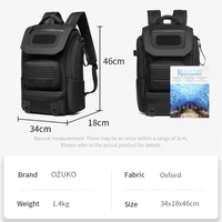 OZUKO 9840 Tas Ransel Pria Outdoor 28L Model Baru Tas Serbu dengan Port Selang Hidrasi, Banyak Titik Pengikat, Resleting