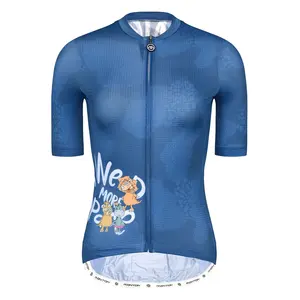 Factory Custom Breathable Cycling Jersey Tops Manufacture Eye-catching Cute Design Bicycle Clothing Low Cut Collar Bike Apparel